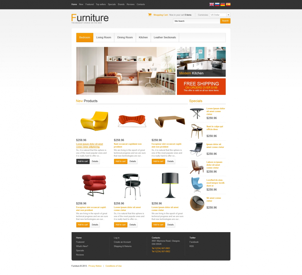 Шаблоны сайтов мебельных