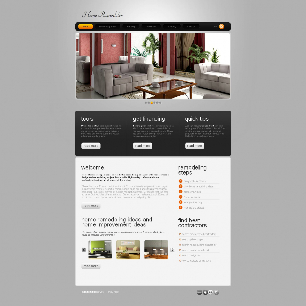 Макет сайта дизайнеров интерьера