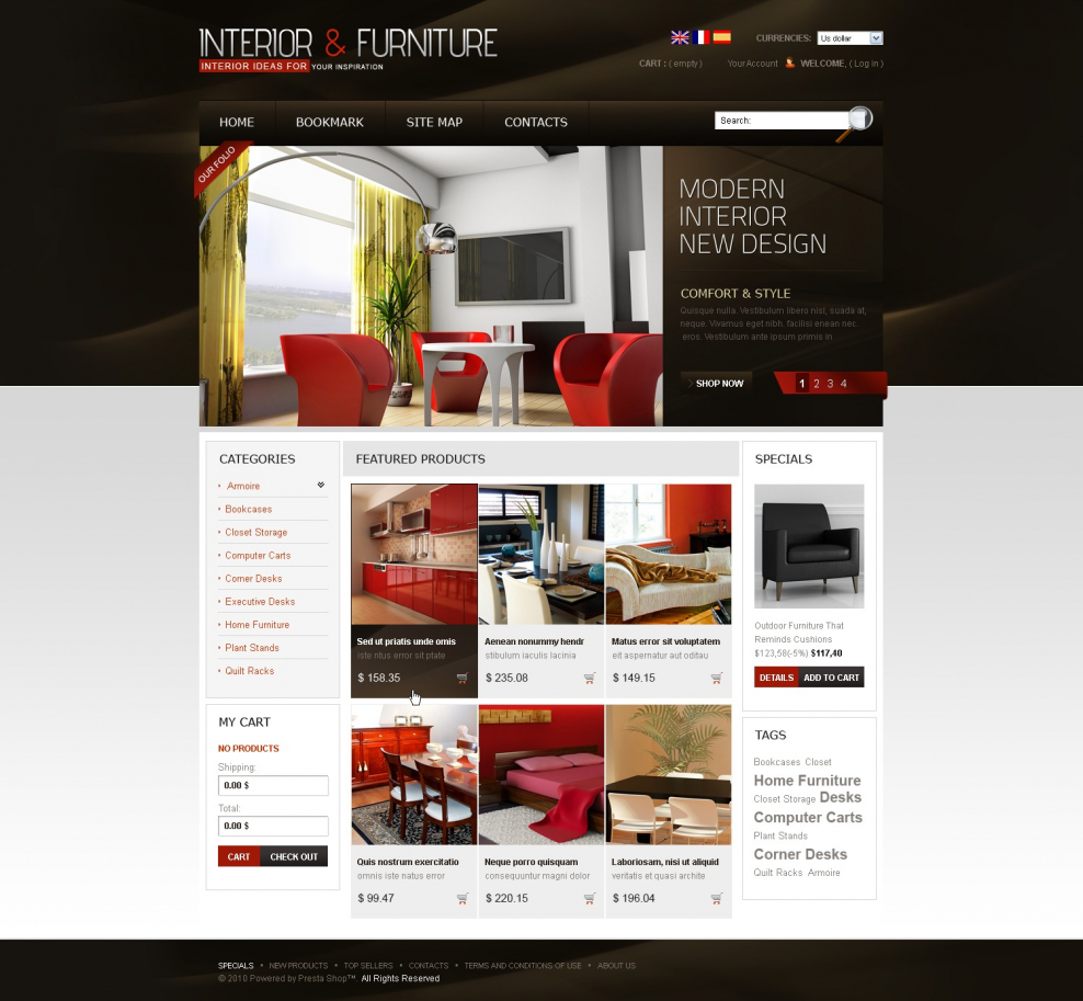 Макет сайта магазина