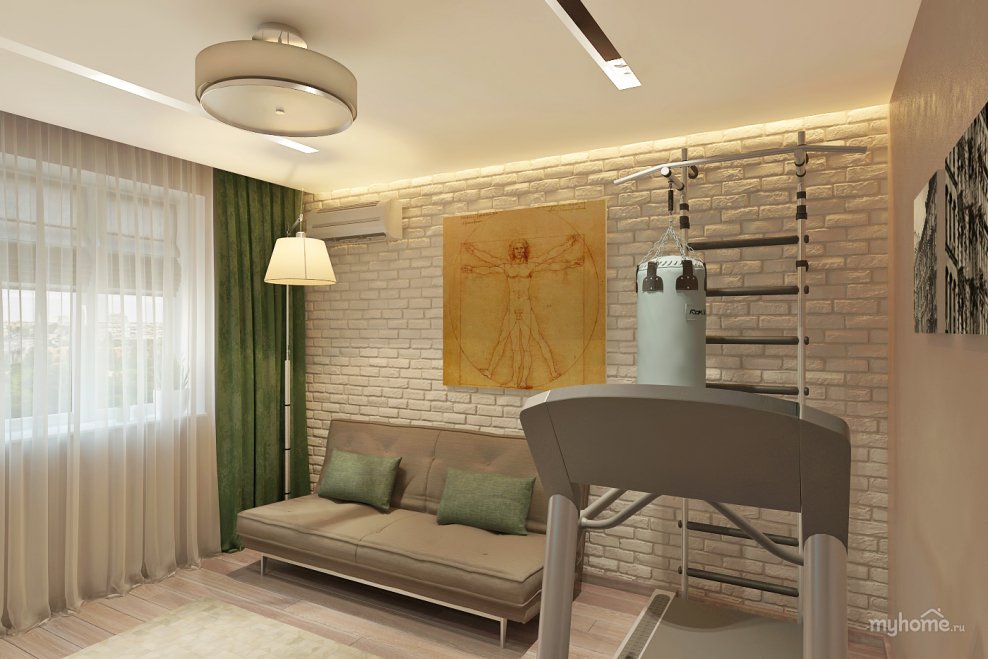 Комната лофт кабинет + спальня 18м2