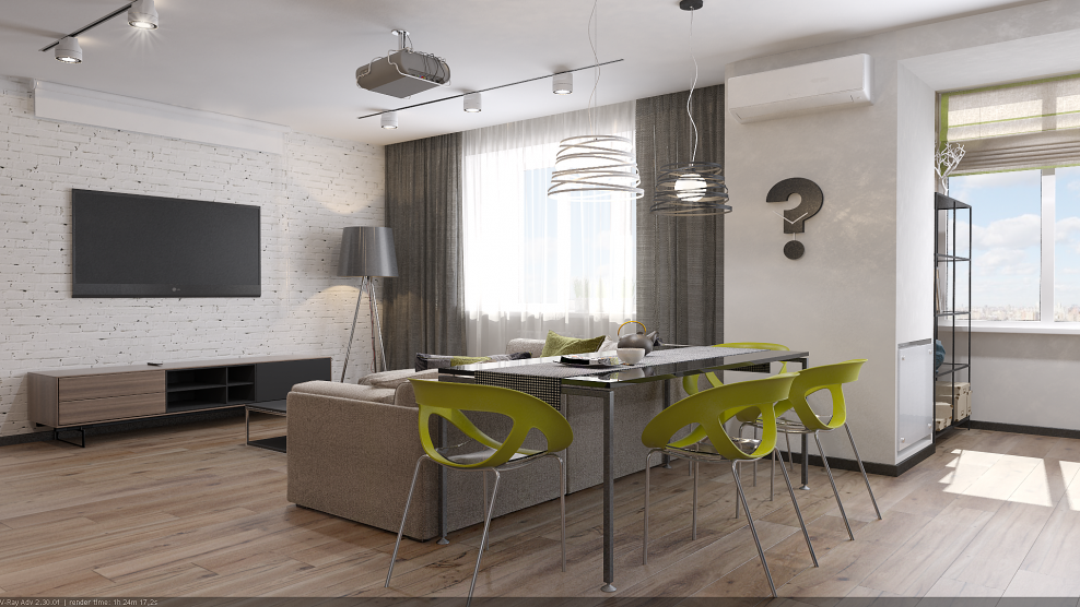 Дизайнерский ремонт студии под ключ