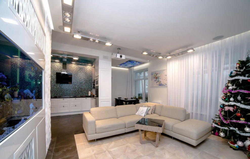 Евроремонт кухня гостиная