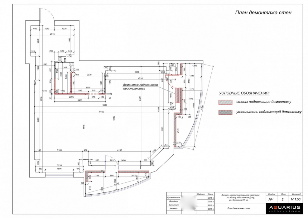 Исполнительная схема на демонтаж конструкций