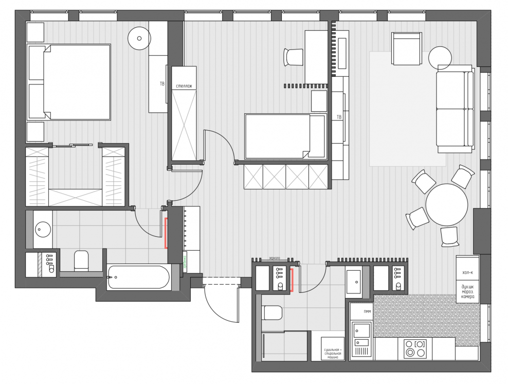 Проект квартиры 86 кв.м
