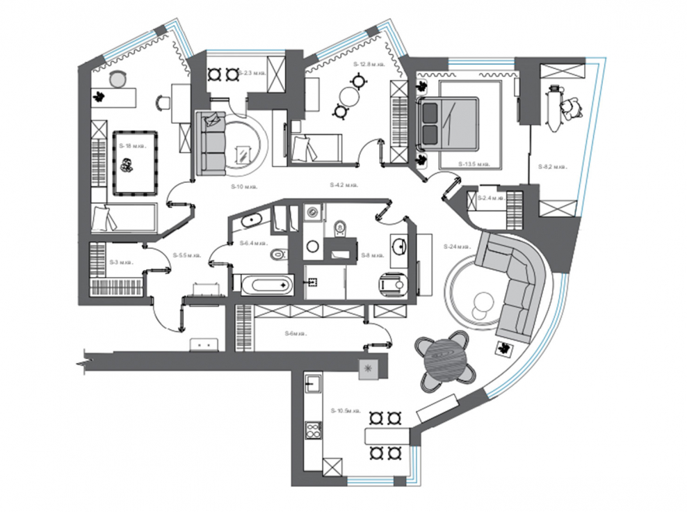 Сложные планировки 2 квартир