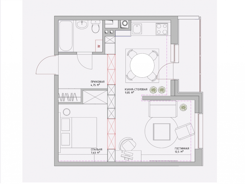 Планировки однокомнатных квартир 50 кв