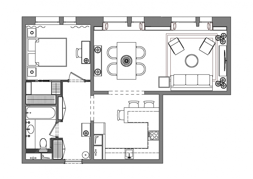 Проект двухкомнатной квартиры