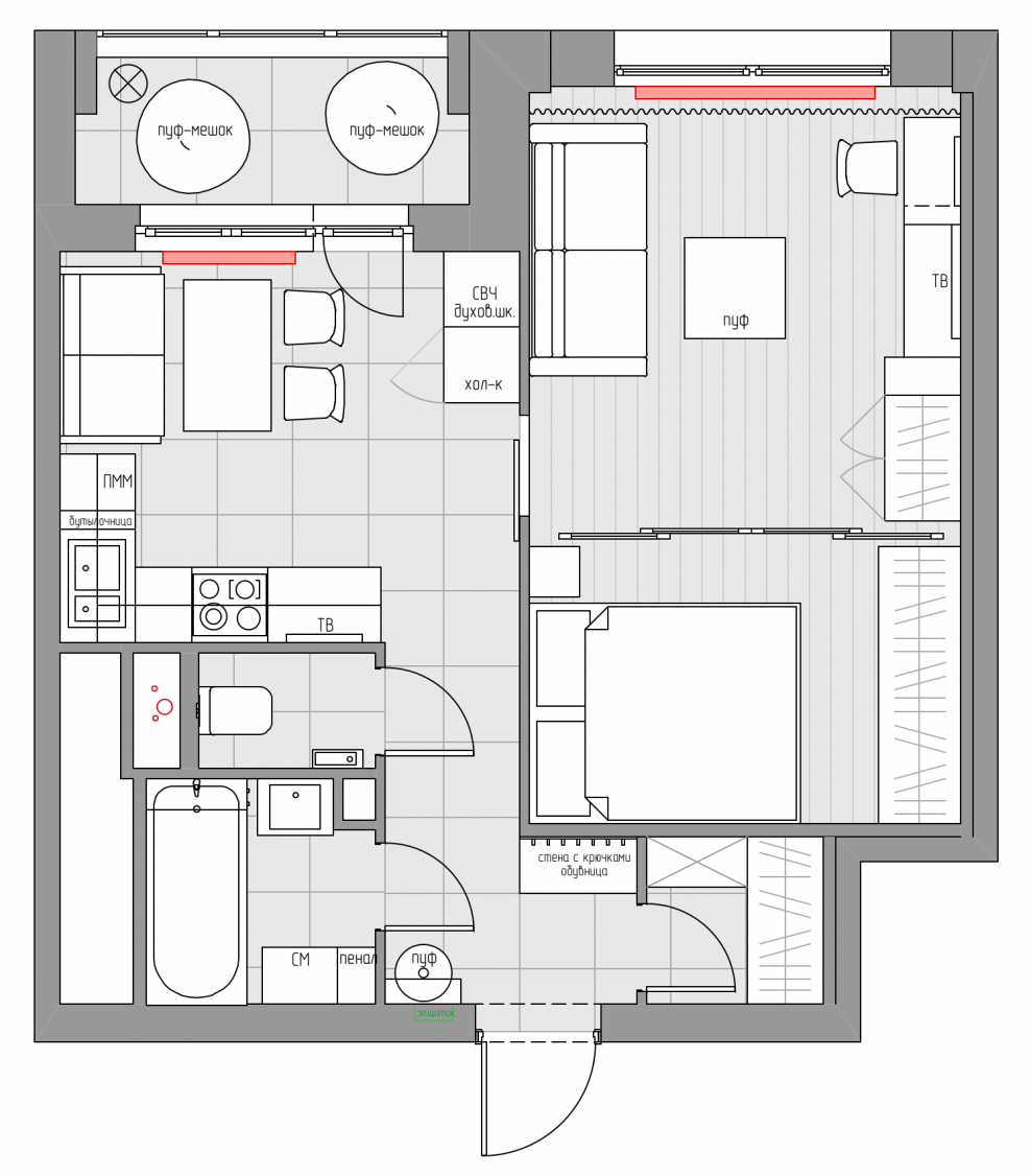 Интерьеры квартир ЖК Молодежный-I #DepartamentoPequeño Sims house design, Small 