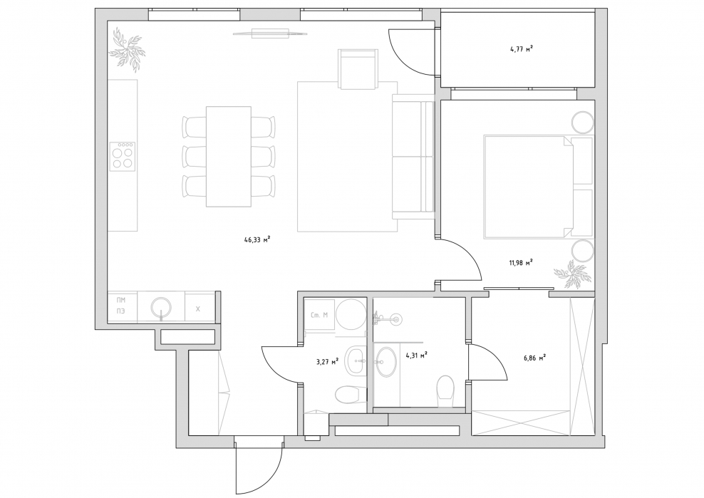 Планировка квартиры пик 3 комнаты