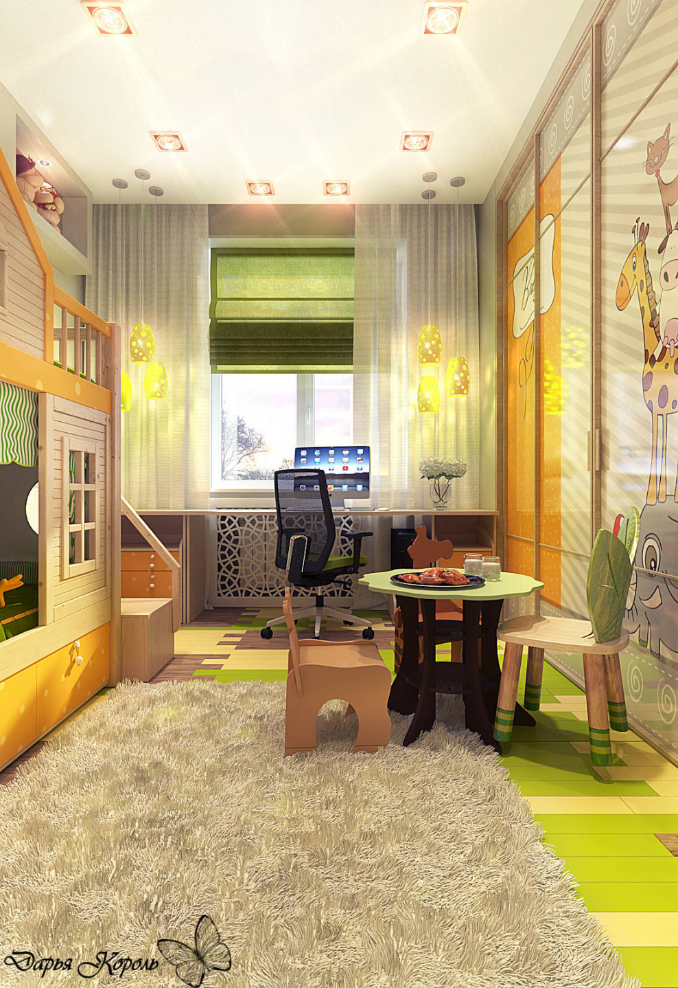 Обустройство узкой комнаты