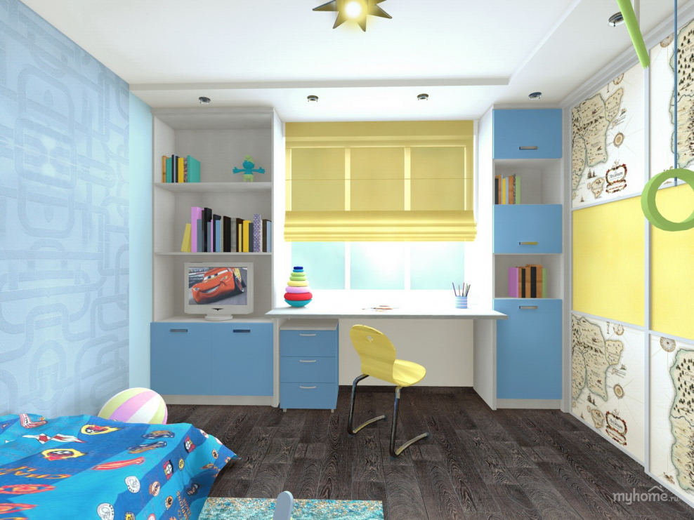 Планировка прямоугольной комнаты для подростка