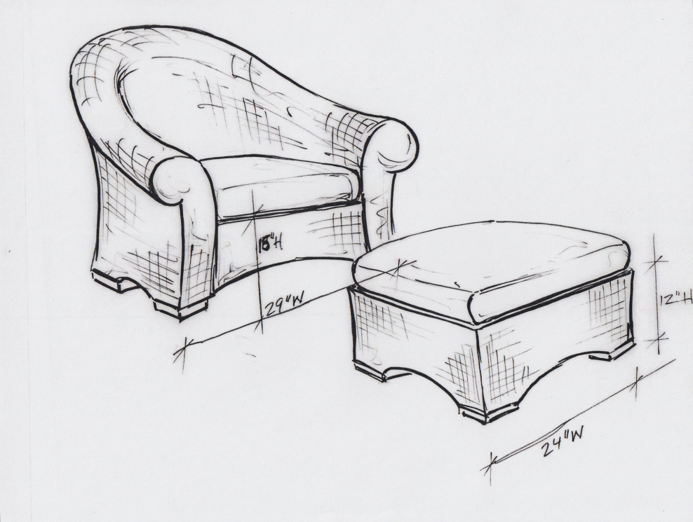 Эскиз предмета интерьера