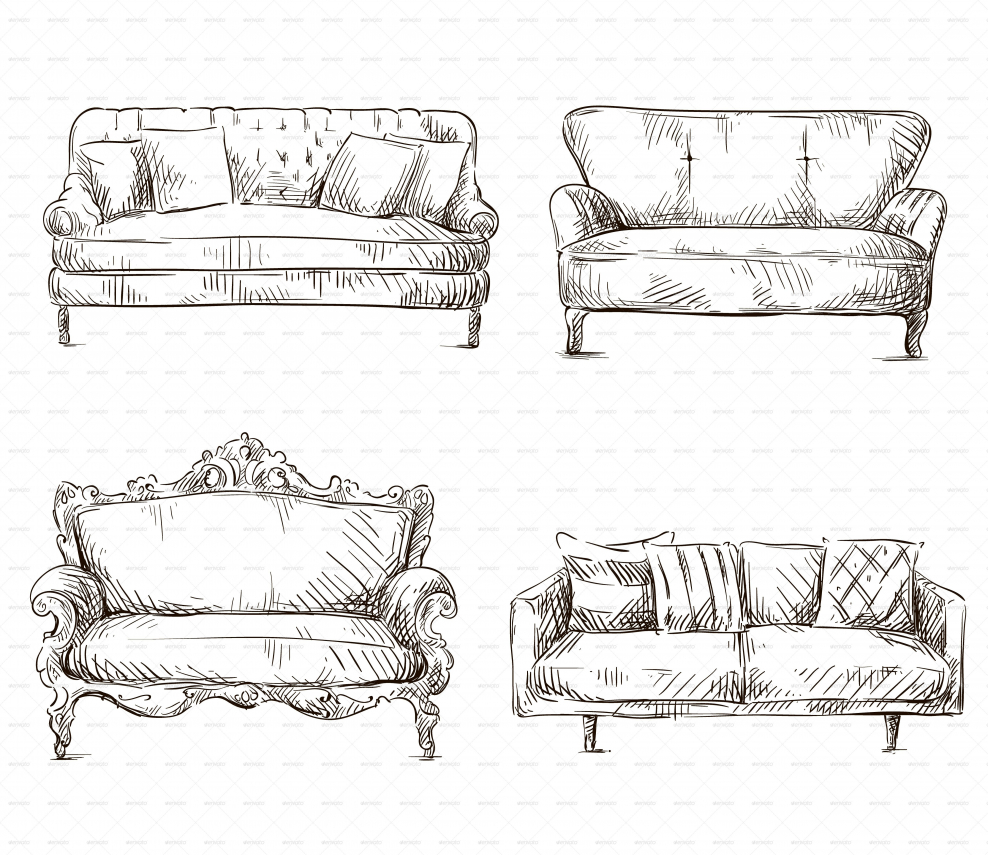 Диван набросок