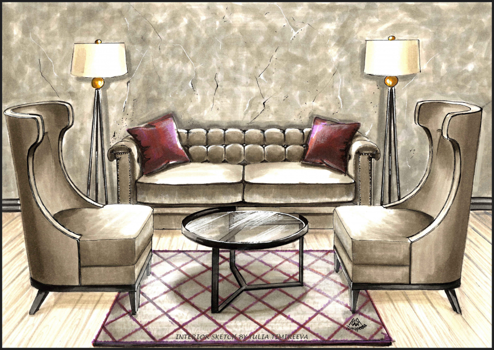 Нарисованный интерьер