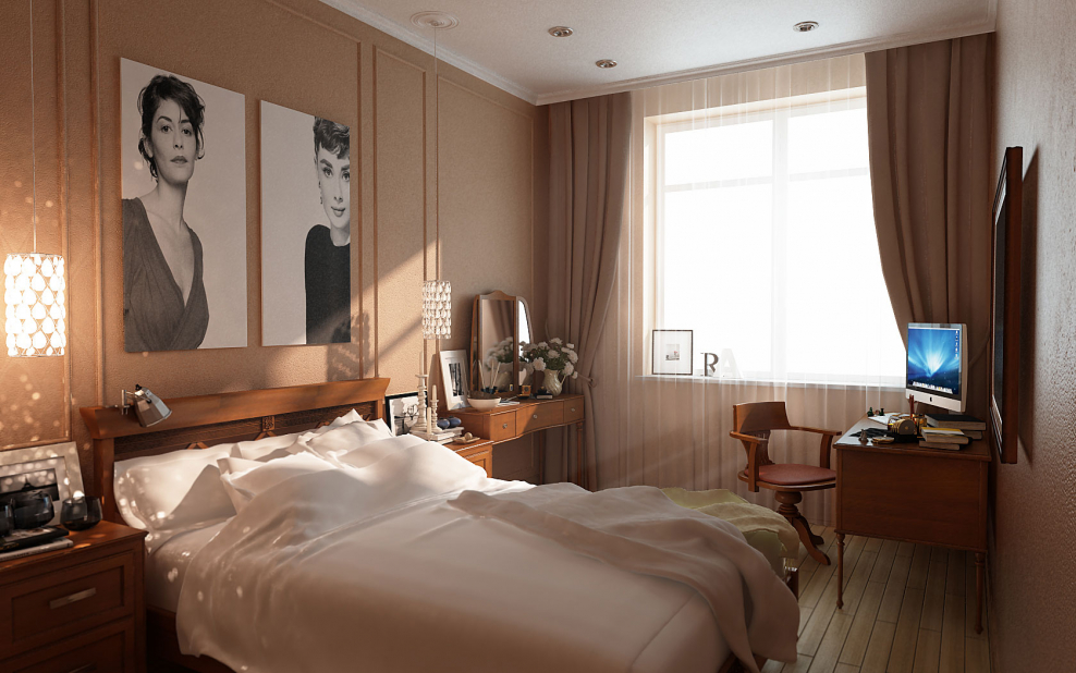 Спальня в смешанном стиле в квартире