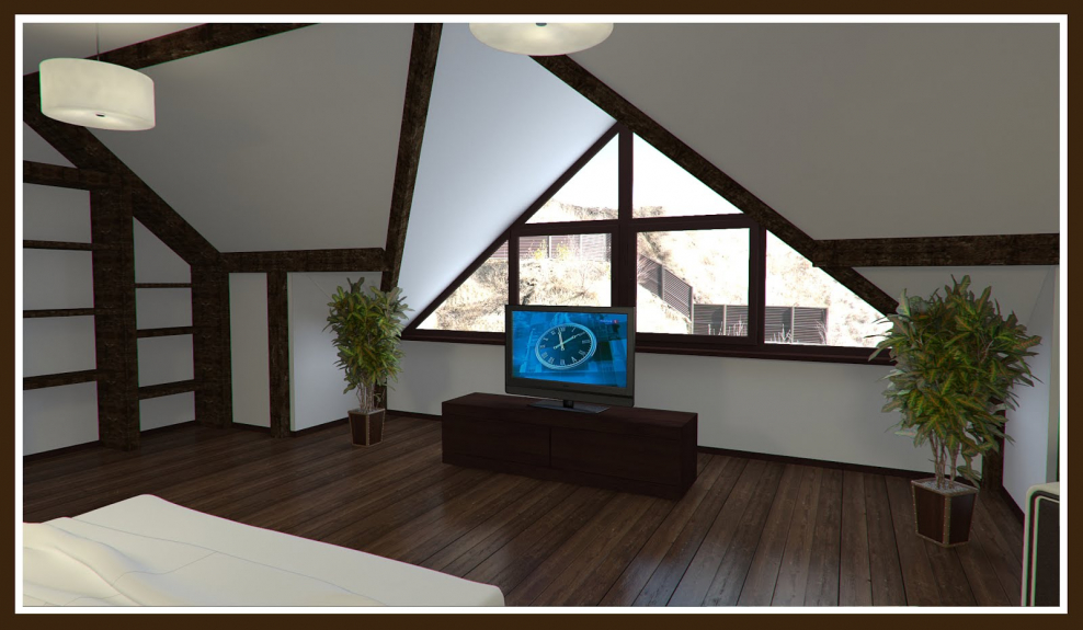 Интерьер мансарды