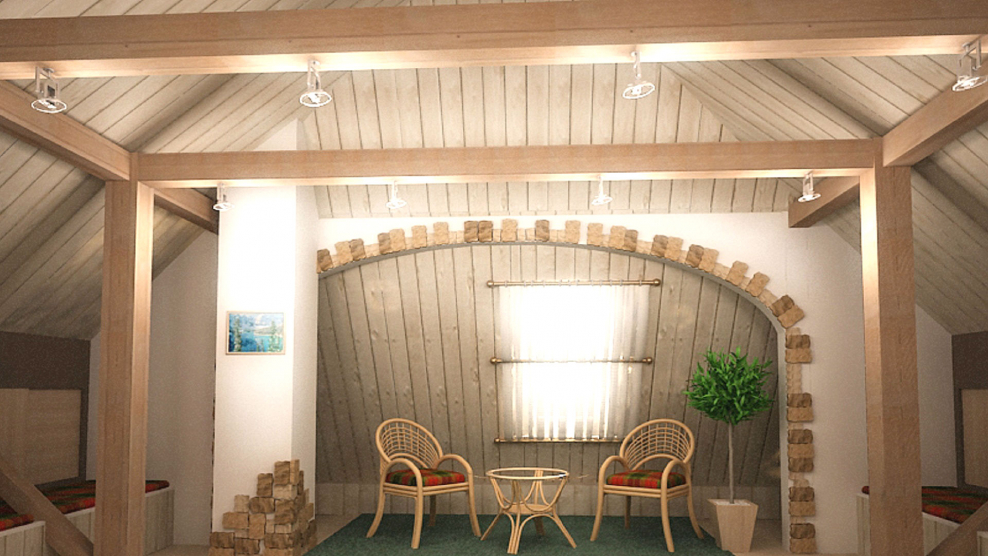 Внутренняя отделка мансарды