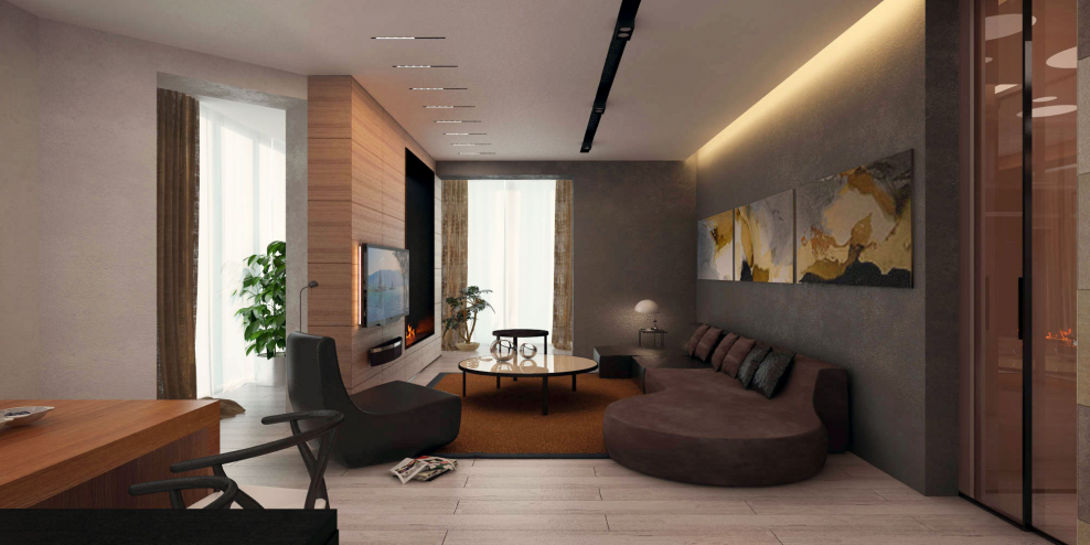 Квартира в цвете какао интерьер