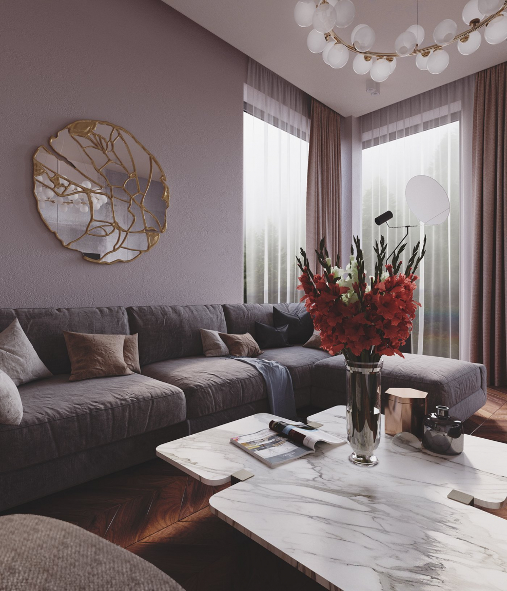 Гостиная в кофейном цвете