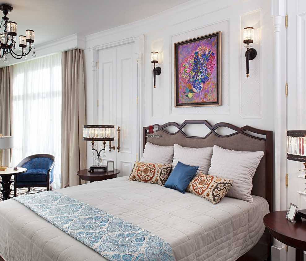 Светлая спальня в стиле Эклектика