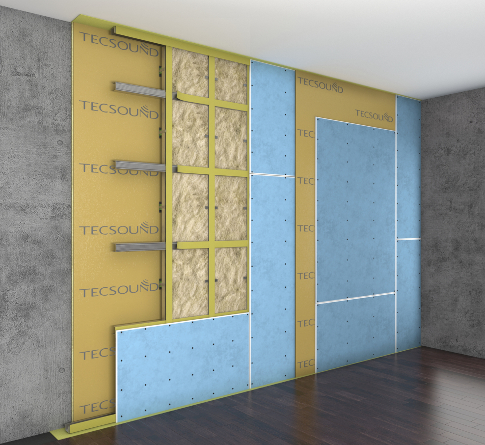 Каркасная система звукоизоляции стен