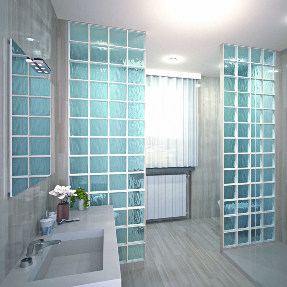 Стеклянные блоки для перегородок