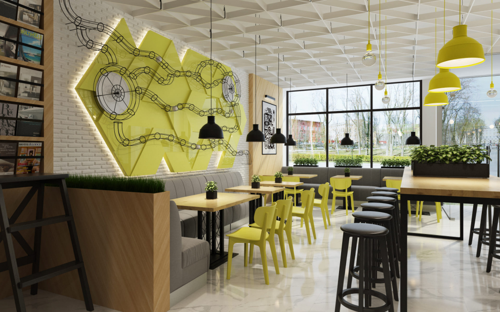 Интерьер фаст фуда