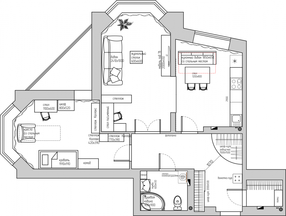 Планировка двушки