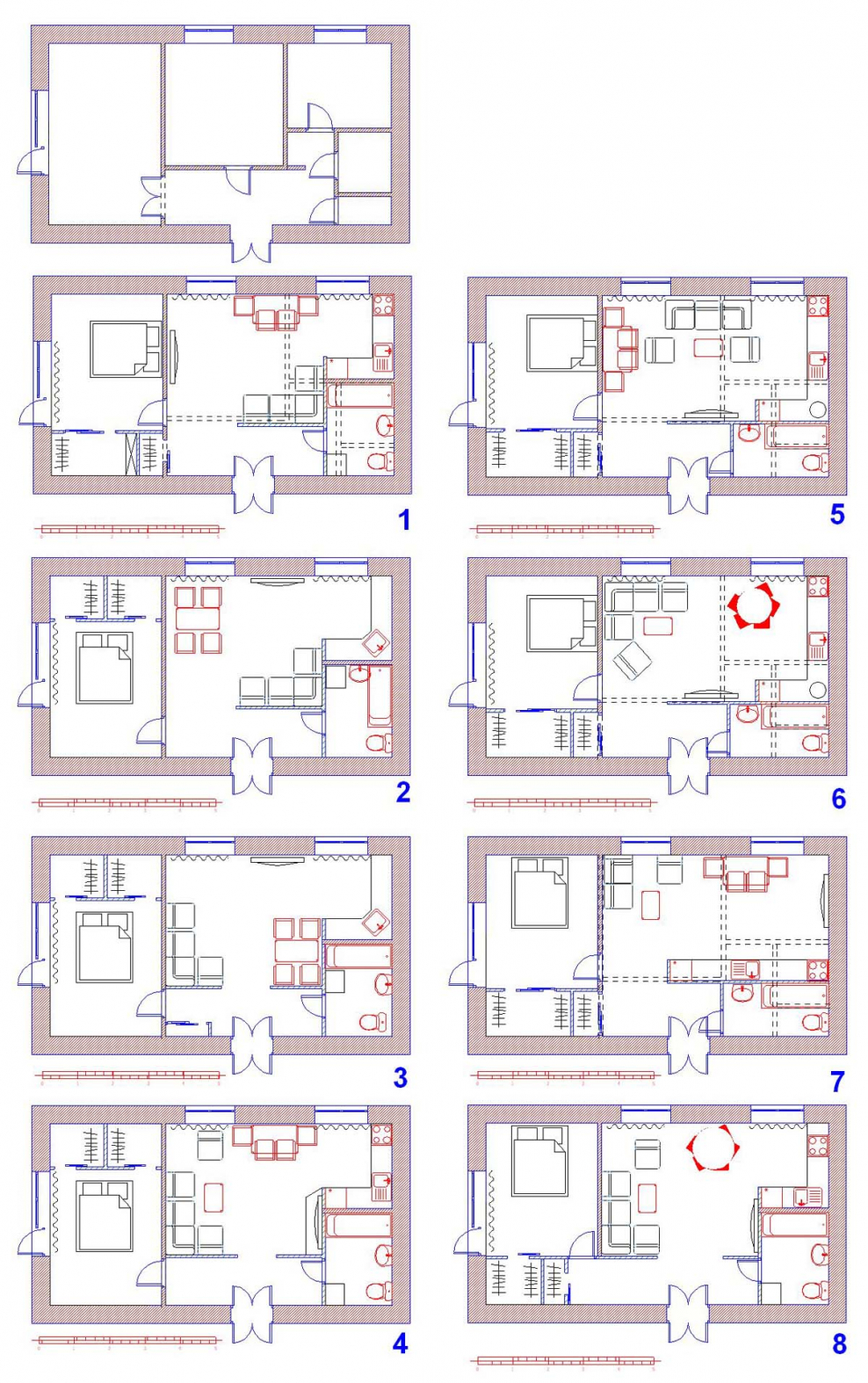Перепланировка 2-хкомнатной хрущёвки