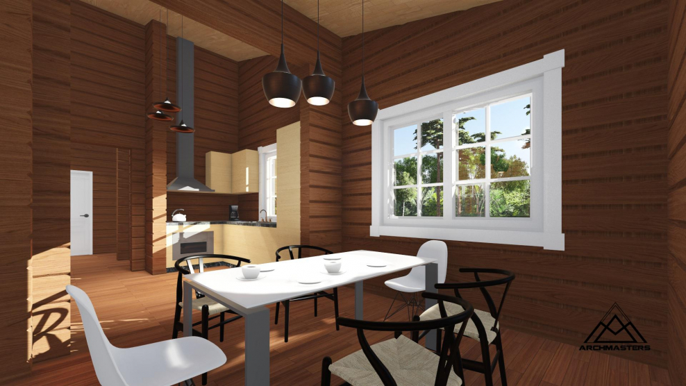 Одноэтажный дом из клееного бруса интерьер