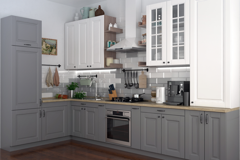 Кухня икеа белая с деревянной столешницей