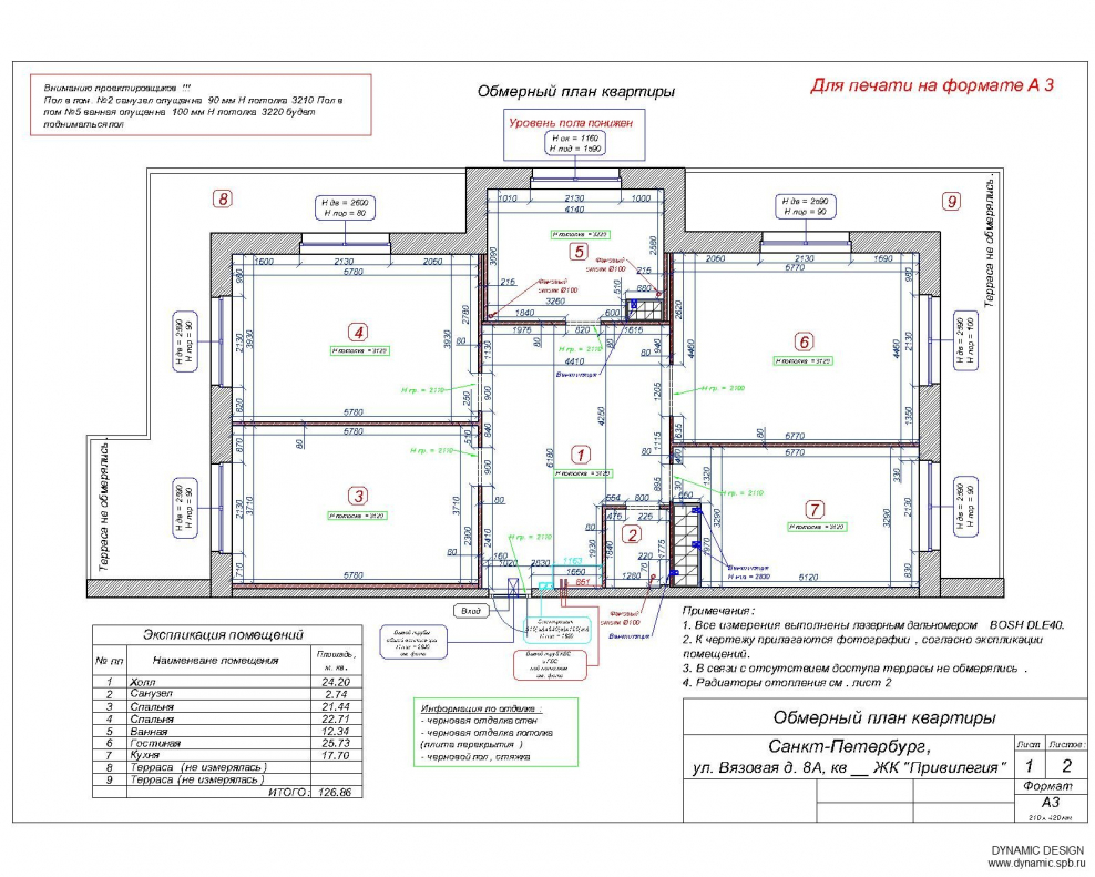 Чертеж и описание однокомнатной квартиры образец