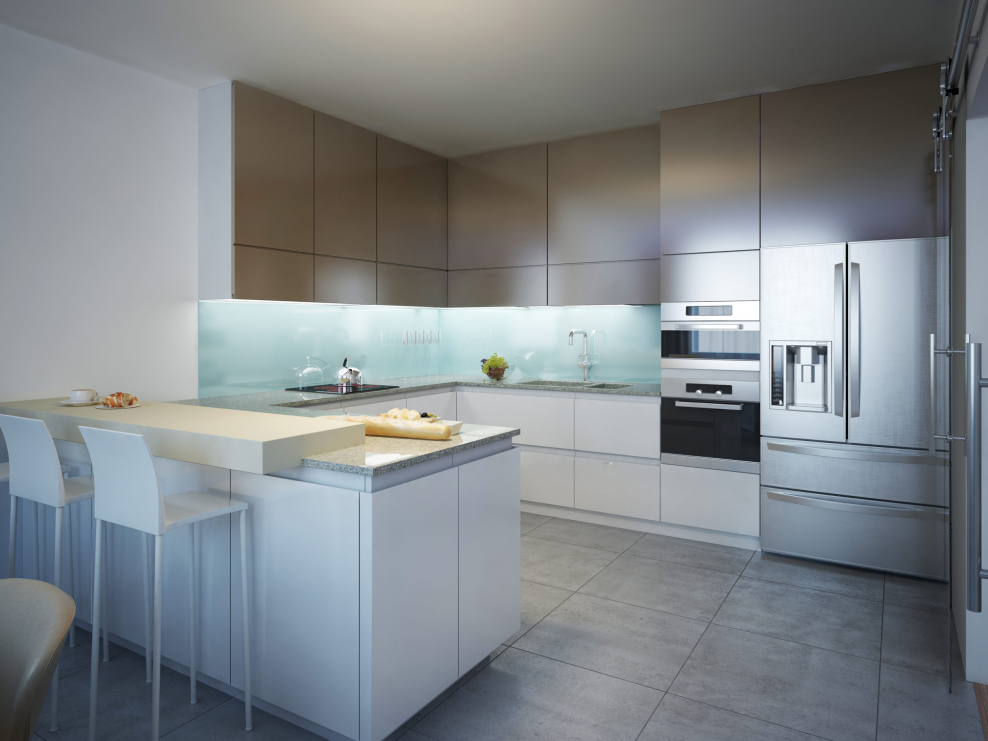 Современная глянцевая кухня