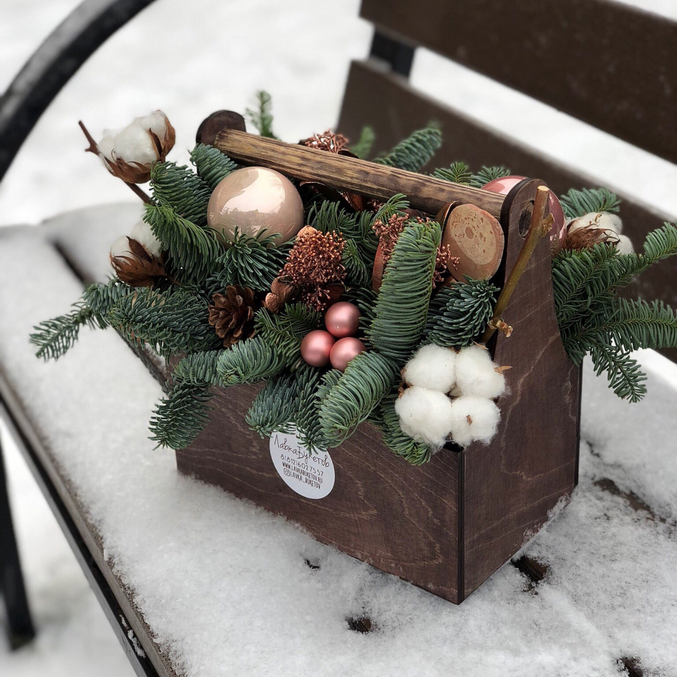 Композиции из елочных шаров