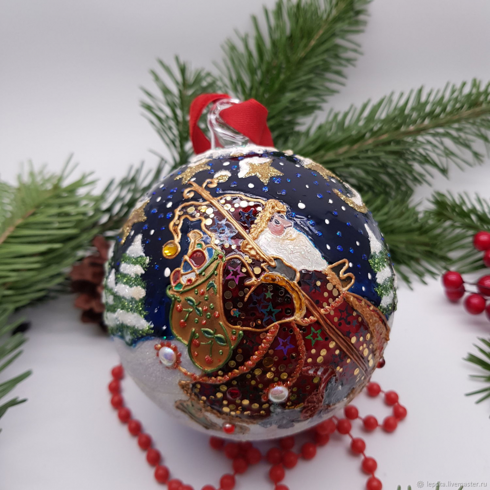 Вязаные елочные шары