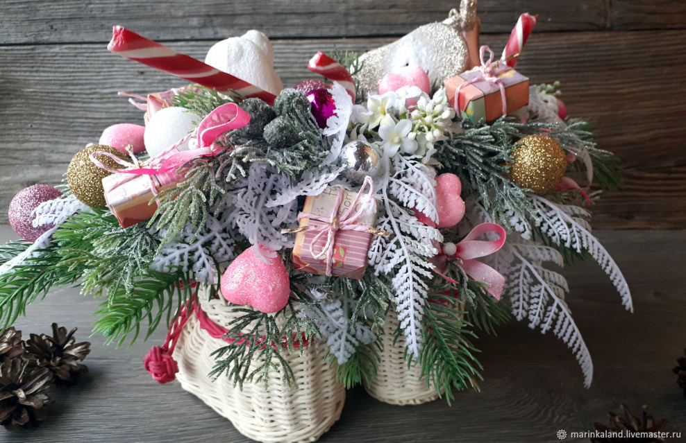 Новогодние интерьерные композиции