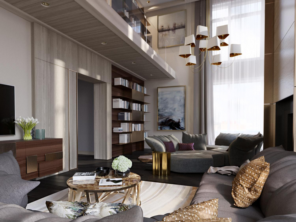 Гостиная со вторым светом интерьер