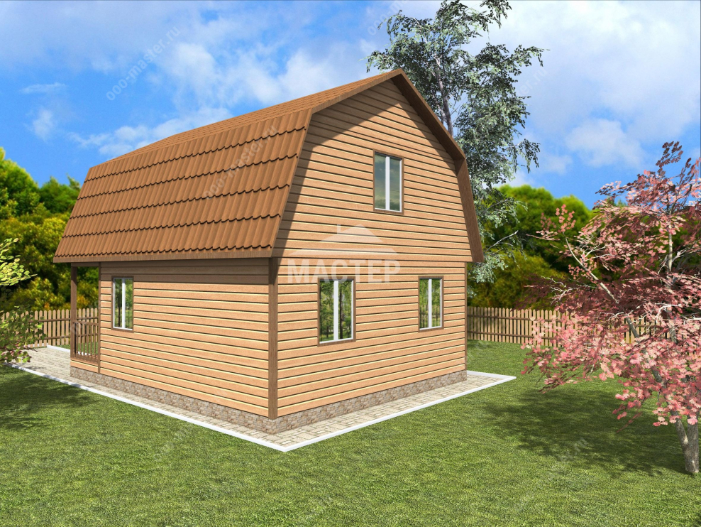 Дачный домик 6х6 двухэтажный