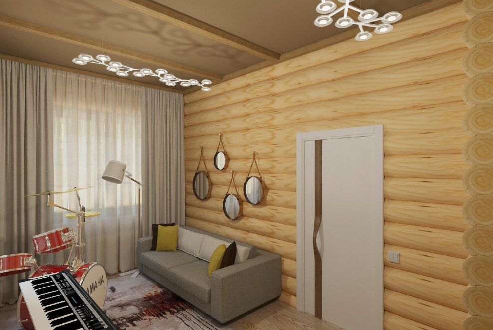 Комбинированная отделка вагонка с