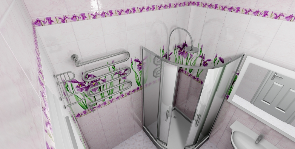 Панели ПВХ novita фриз 3d Крокус лазурь узор 2700х250х9 мм