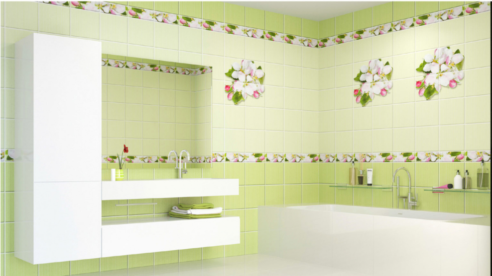 Панели ПВХ Яблоневый цвет зелёный