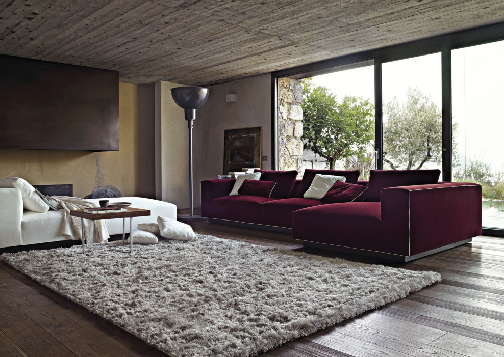 Диван вино в интерьере