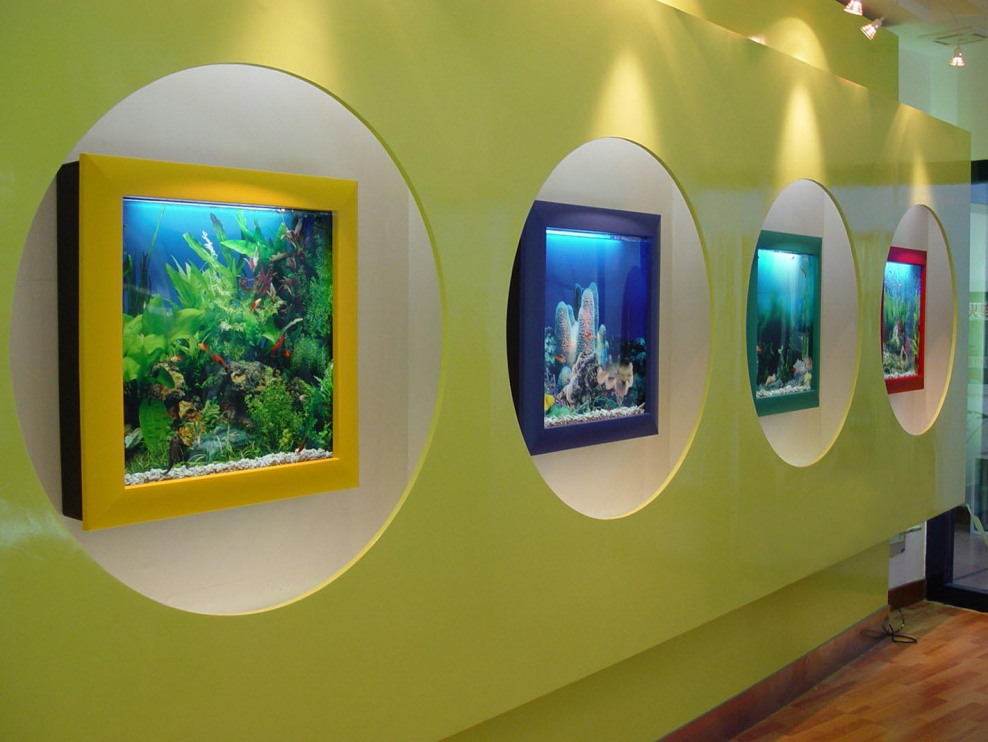 Гостиная Контемпорари дизайн аквариум