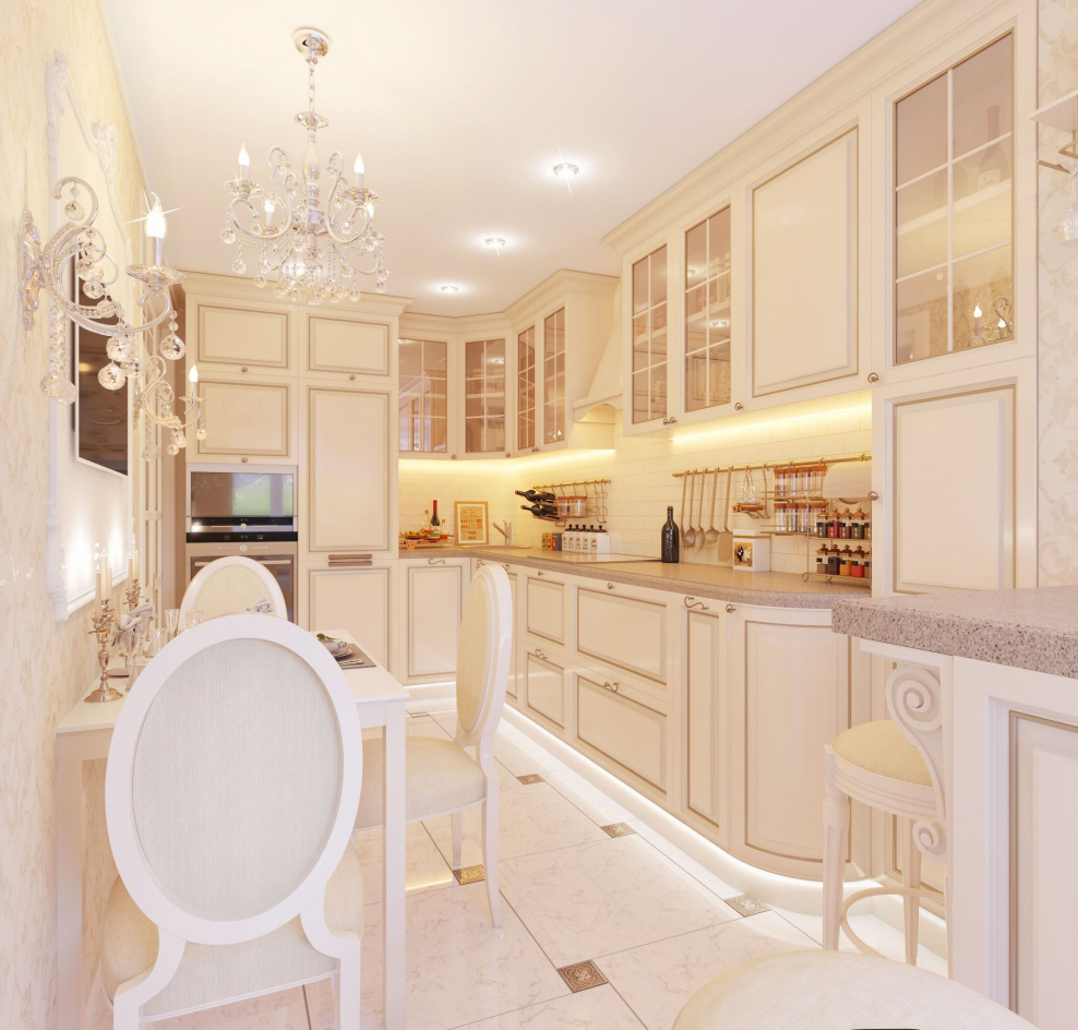 Кухни кофейно молочного цвета