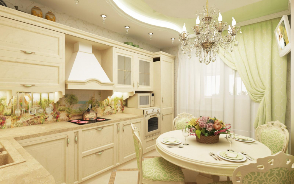 Кухня цвета капучино