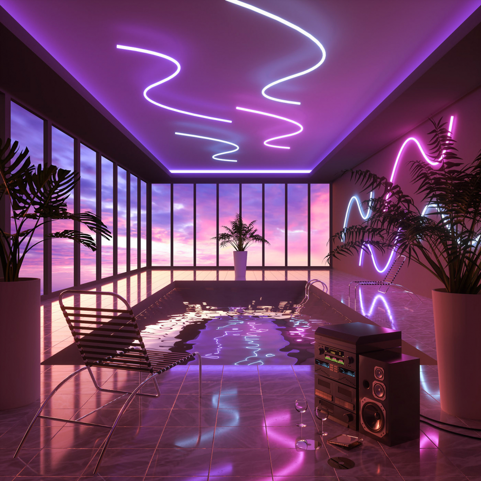 Aesthetic vaporwave неоне
