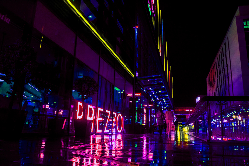 Ночной город неон