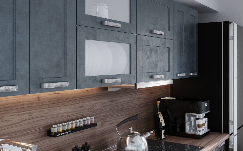 Кухонный гарнитур лофт бетон светлый