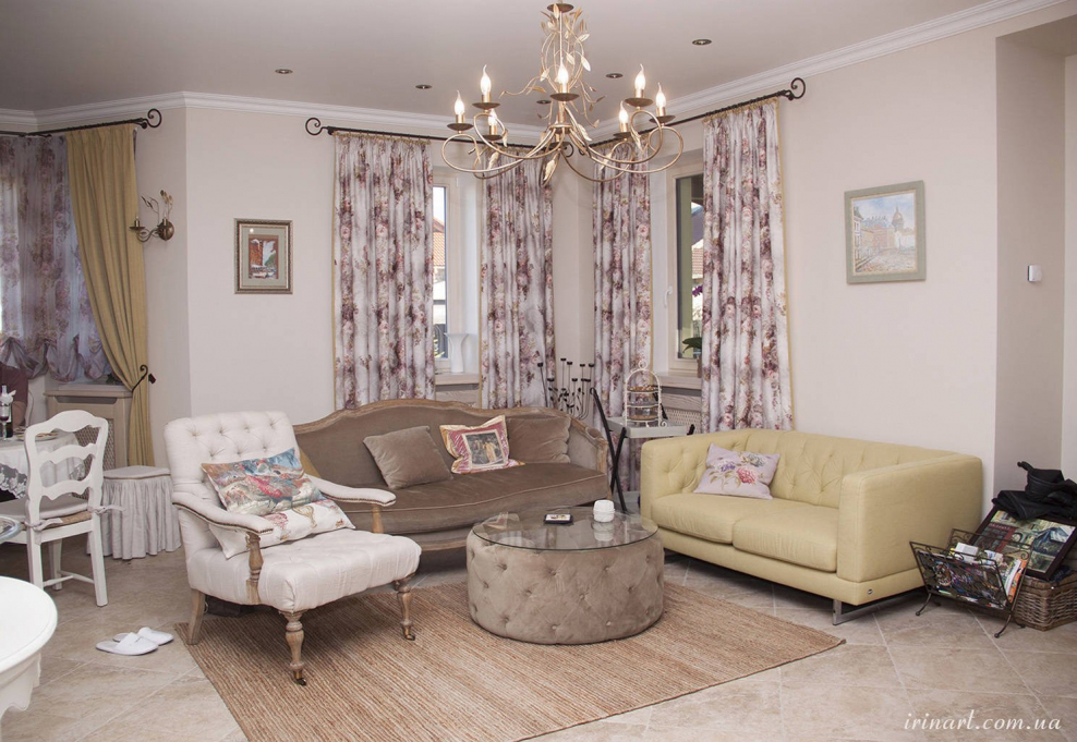 Цвет стен в гостиной в стиле Прованс