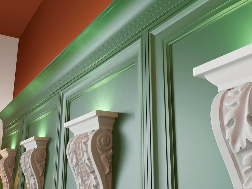 Карниз kx045, 85х55мм, ЭКОПОЛИМЕР